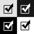 Check mark in a box icon isolated on black, white and transparent background. Tick symbol. Check list button sign Royalty Free Stock Photo