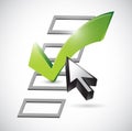 Check mark check list and cursor. illustration
