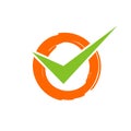 Check Mark with Circle Brushes Illustration Design. Vector EPS 10