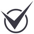 Check mark in circle symbol illustration. Approved, success, or agreement concept Royalty Free Stock Photo