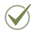 Check Mark in a Circle, Validation Symbol, Approval Icon, Green Tick Symbol, Positive Response Graphic Royalty Free Stock Photo