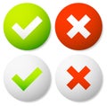 Check mark and Cross Icons Royalty Free Stock Photo