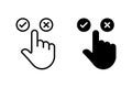 Check mark with cursor icon vector set. Making decisions symbol