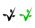 Check Mark Green Leaf Environment Icon Vector Logo Template Royalty Free Stock Photo