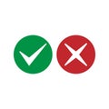 Check mark icon. Accept or decline icon Vector illustration, flat design Royalty Free Stock Photo