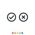 Check mark icon,Cross icon,Symbol of right and wrong