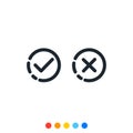 Check mark icon,Cross icon,Symbol of right and wrong