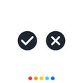 Check mark icon,Cross icon,Symbol of right and wrong