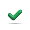 Check mark icon 3d rendering. 3D Realistic check mark button.