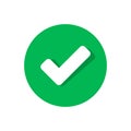 Check mark icon in flat style. Ok, accept vector illustration on