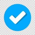 Check Mark Icon In Flat Style. Ok, Accept Vector Illustration On
