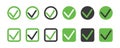 Check mark icon set. Checkmarks and confirm. Check marks for agreement, vote, confirmation Royalty Free Stock Photo