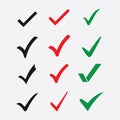 Check mark icon set in Different style Royalty Free Stock Photo
