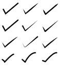 Check mark icon set. tick symbols. Yes, vote signs. Royalty Free Stock Photo