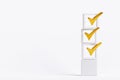 check mark icon stacked on white background. checklist survey concept