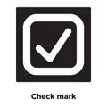 Check mark icon vector isolated on white background, logo concept of Check mark sign on transparent background, black filled Royalty Free Stock Photo