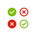 Check Mark Icon Vector. Right and Wrong Symbol Images