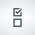 Check mark icon , yes tick symbol, empty box and filled. voting checklist confirmation, approved checkbox. Stock vector