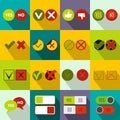 Check mark icons set, flat style Royalty Free Stock Photo