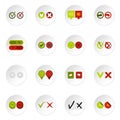 Check mark icons set, flat style Royalty Free Stock Photo