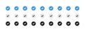 Check mark icons set. Check marks symbol collection. Simple check mark. Verify icons. Vector scalable graphics Royalty Free Stock Photo