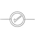 Check mark line icons. Check marks, ticks, quality, approve concepts. Simple doodle symbols with modern linear line art graphic