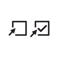 Check mark logo icon. Tick symbol in the box. Accept okey check mark symbol for approvement or cheklist. Computer mouse click