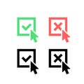 Check mark logo icon. Tick symbol in green and black color illustration. Accept okey symbol for approvement or cheklist