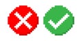 Check mark pixel icon set. vector Royalty Free Stock Photo