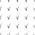 Check mark seamless pattern on white background. Tick symbol. Vector illustration