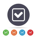 Check mark sign icon. Yes square symbol. Royalty Free Stock Photo