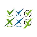 Check mark sign. Yes or No vector. False or True icon in trendy design style