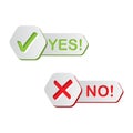 Check mark stickers long shadow. yes and no Royalty Free Stock Photo