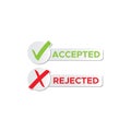 Check mark stickers style brush accepted and rejected Royalty Free Stock Photo