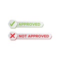 Check mark stickers style brush accepted and rejected Royalty Free Stock Photo