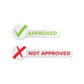 Check mark stickers style brush accepted and rejected Royalty Free Stock Photo