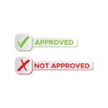 Check mark stickers style brush approved and not approved