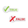 Check mark stickers style brush. TRUE AND FALSE Royalty Free Stock Photo