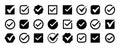 Check mark, tick icon set, approved symbol isolated, approval checklist interface button, check box sign set, confirm Royalty Free Stock Photo