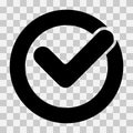 Check mark vector icon. Checkmark right symbol tick sign. Ok button correct circle icon.