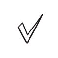 Check mark vector icon hand drawn doodle conccept Royalty Free Stock Photo