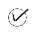 Check mark vector icon hand drawn doodle conccept Royalty Free Stock Photo