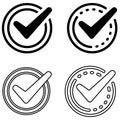 Check mark vector icon set. Accepted or Approve illustration sign collection. Tick symbol. Royalty Free Stock Photo
