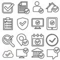 Check mark vector icon set. Approval illustration symbol collection. ok sign or logo. Royalty Free Stock Photo