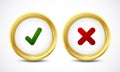 Check mark yes and no buttons concept