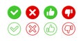 Check marks like and dislike icons set Royalty Free Stock Photo