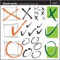 Check marks set (freehand artistic style, )