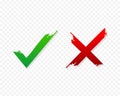 check marks ui button with dos and donts. flat simple style trend modern red and green checkmark. Royalty Free Stock Photo