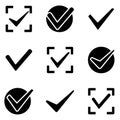 Check marks web and mobile logo icons collection Royalty Free Stock Photo