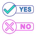 Check marks yes and no. Royalty Free Stock Photo